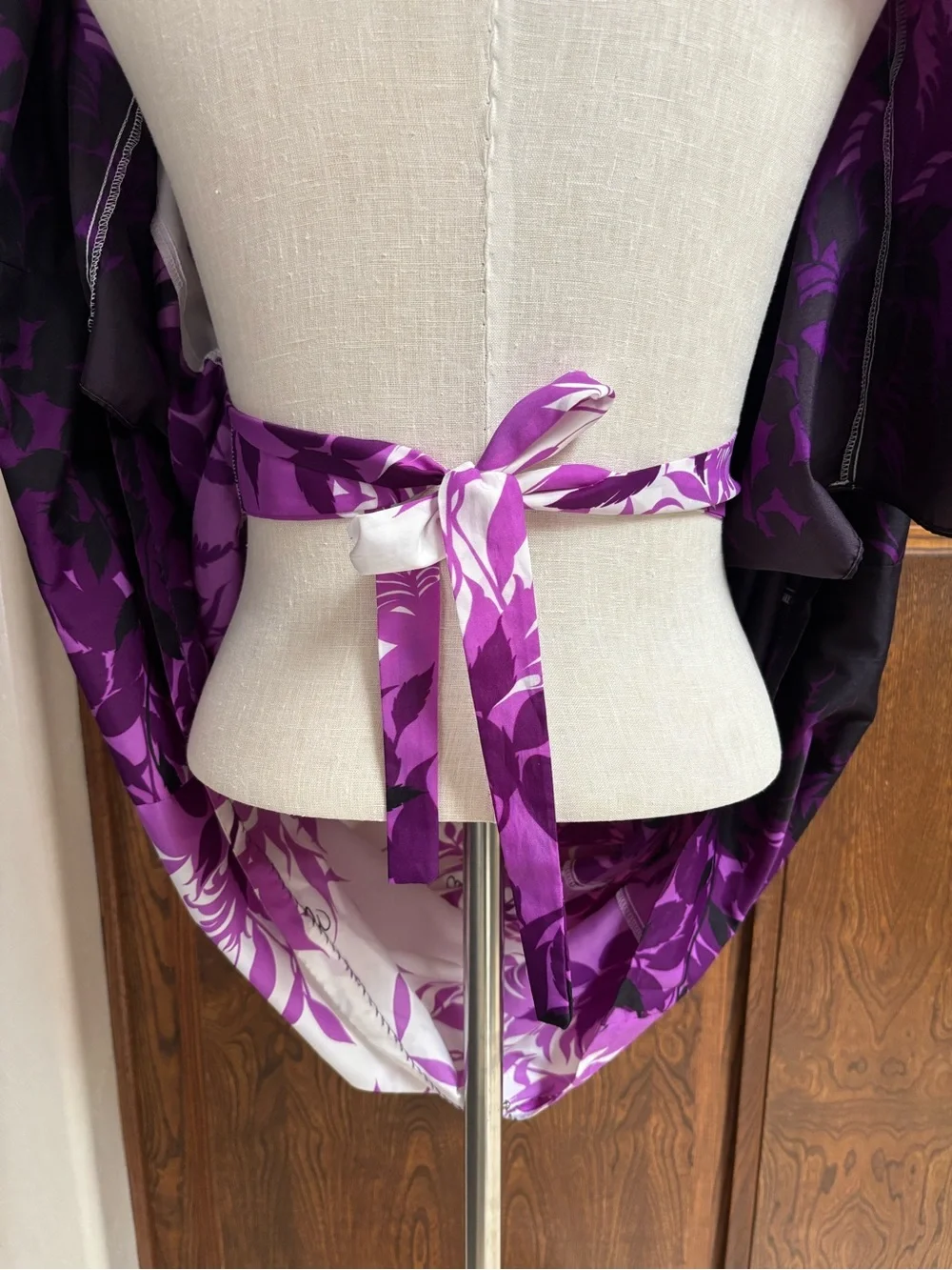 Purple & White Floral Kimono Dress and Matching Mens Shirt. Honeymoon set.